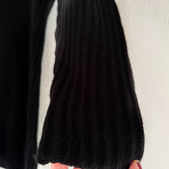 Ribbed Chunky Knit Button Detachable Cowl Neck Drape Sweater Small NY & Company - Picture 7 of 11